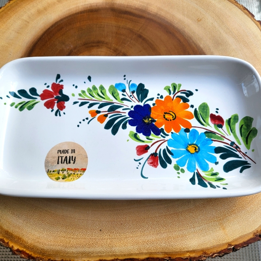 Made in Italy Hand Painted Nova Deruta Ceramic Serving Tray - Small